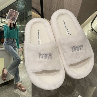 Dép quai ngang nữ 3TDEP, dép lông MM bản cao cấp Full Box, thời trang mùa thu đông