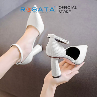 Giày cao gót nữ đế trụ 7 phân mũi nhọn quai hậu khóa cài ROSATA RO470