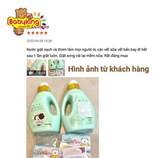 Nước giặt xả nước hoa Minibear, giặt siêu sạch siêu thơm mềm vải, ddung.