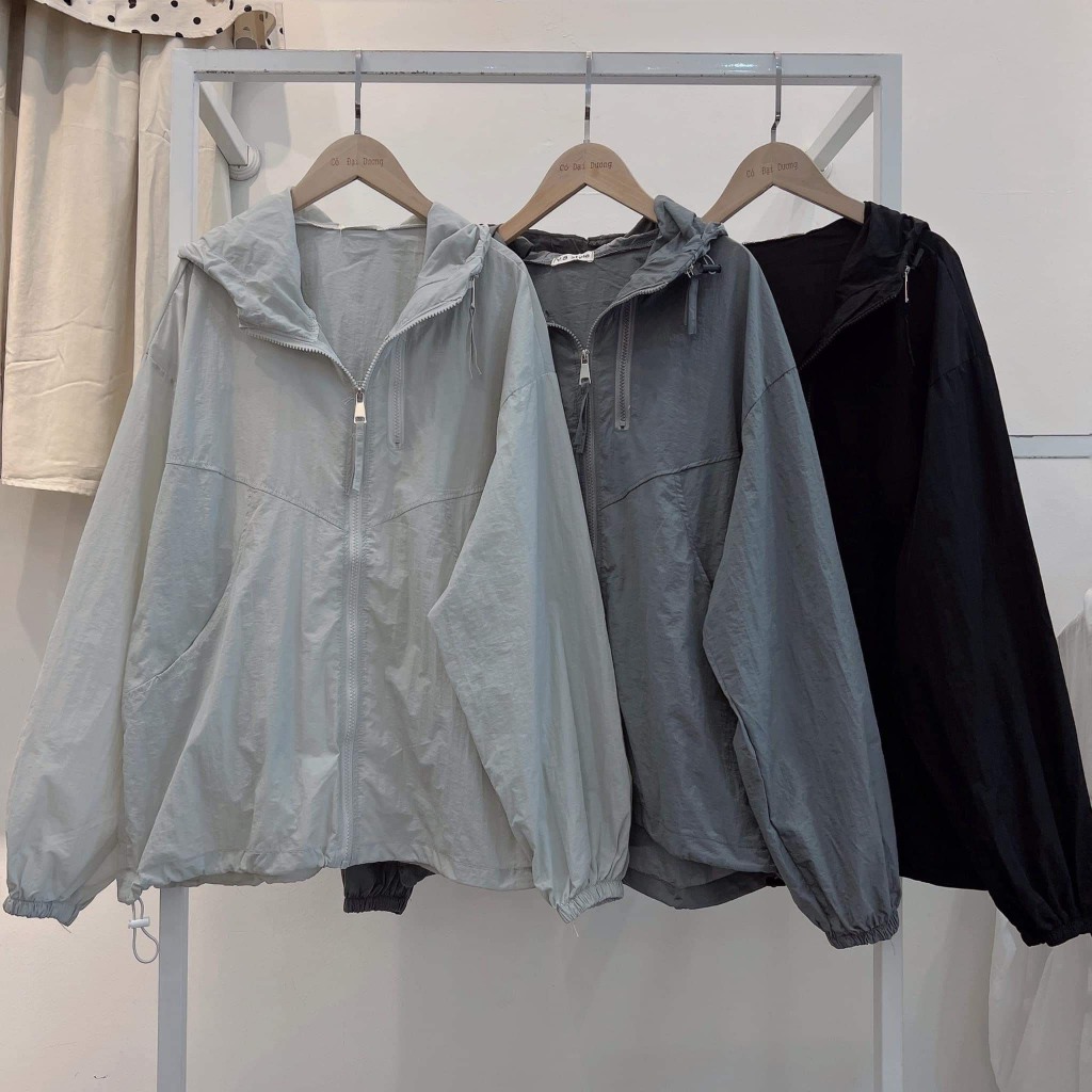 Áo khoác nhẹ Nam Nữ unisex vải dù nhật nón 2 lớp form dài rộng phong cách trường học siêu nhẹ MS34