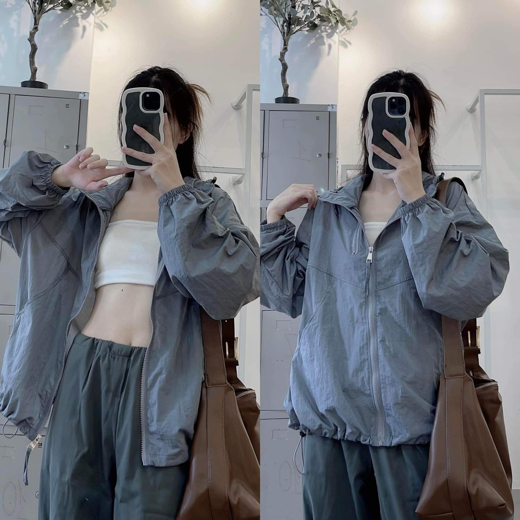 Áo khoác nhẹ Nam Nữ unisex vải dù nhật nón 2 lớp form dài rộng phong cách trường học siêu nhẹ MS34
