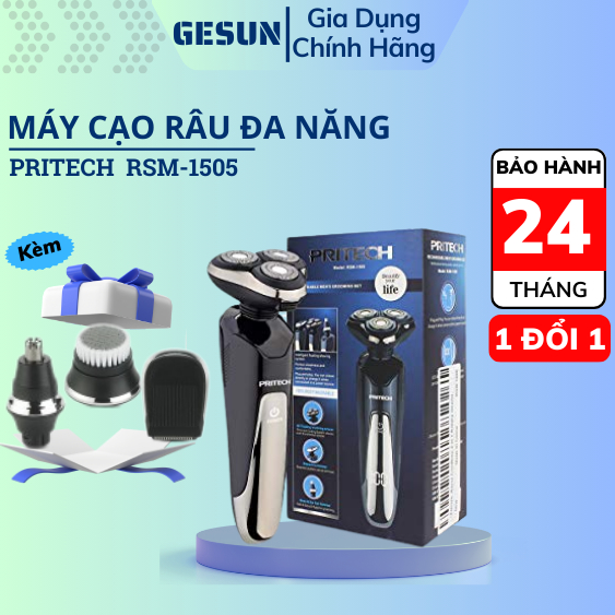 Máy cạo râu 3 trong 1 Pritech máy cạo râu 3 lưỡi kép không gây kích ứng da động cơ mạnh mẽ và thiết kế nhỏ gọn - REMO
