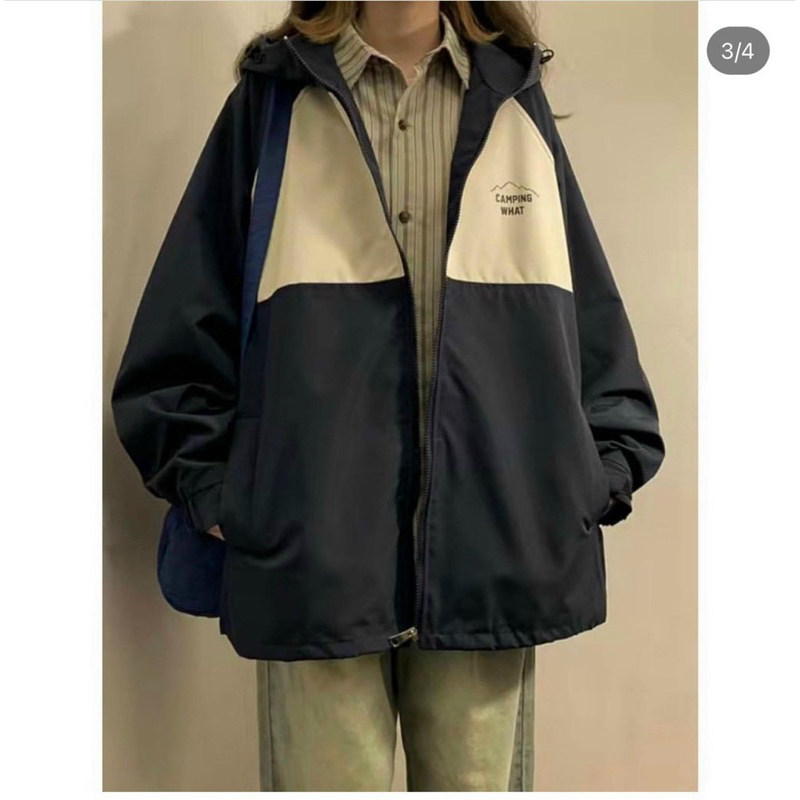 Áo khoác dù Camping What form rộng 2 lớp