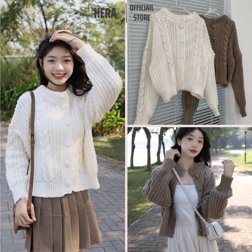 Áo len thừng cúc bọc, áo khoác dáng rộng phong cách - Springgirl - Aolenthungcucboc8830_P8