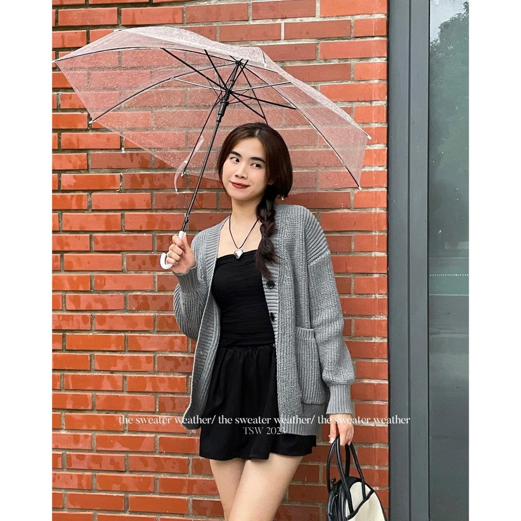 Áo len cardigan nữ dài tay kiểu trơn - Springgirl - CDG8836_P0K7