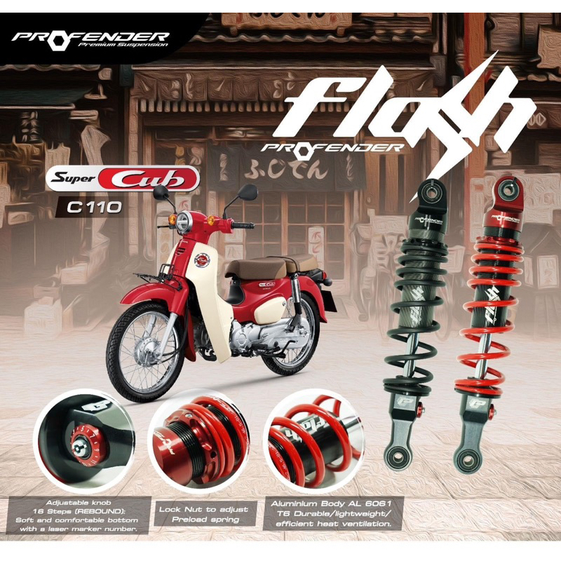 Phuộc Profender không bình dầu Wave Future AB chính hãng - có tăng chỉnh