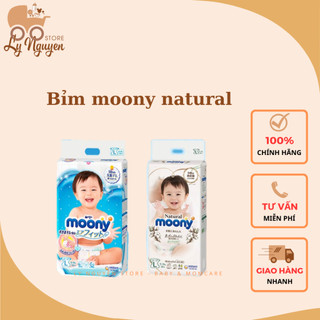 Bỉm dán/quần Moony Natural NB63/S58/M46/L36/XL32