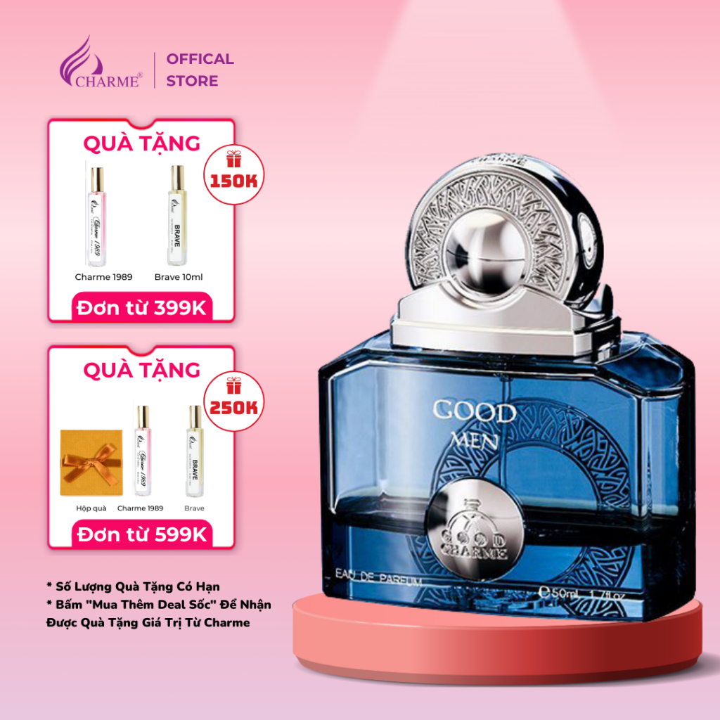 Nước hoa nam cao cấp, Charme Goodmen Xanh, hương biển cả, tinh xảo và lãng mạn, lưu hương lâu, 50ml