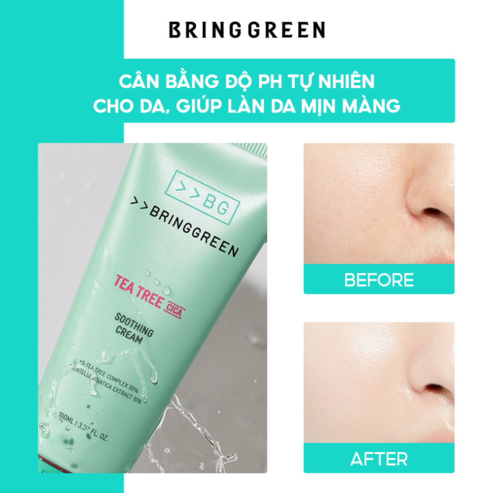 Sữa Rửa Mặt BRING GREEN TEA TREE CICA TROUBLE CLEANSING FOAM 200ML DOUBLE SET