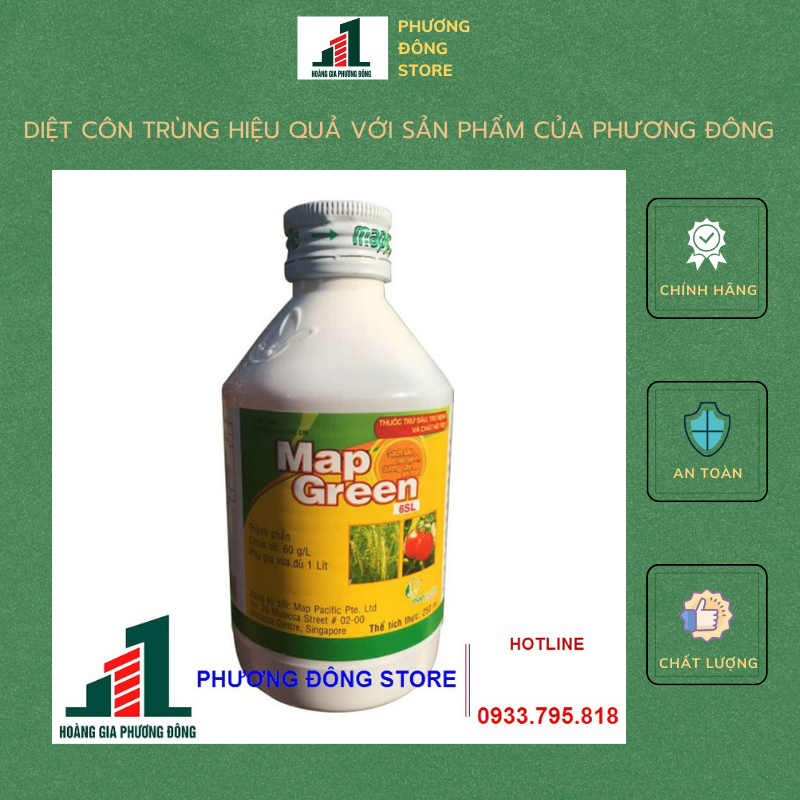Sản phẩm loại bỏ thán thư, phấn trắng, nhện, sâu,... Map Green 6SL (Chai 250ml)