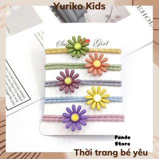 Dây buộc tóc hoa cúc dễ thương phong cách Hàn Quốc 5 màu cực xinh