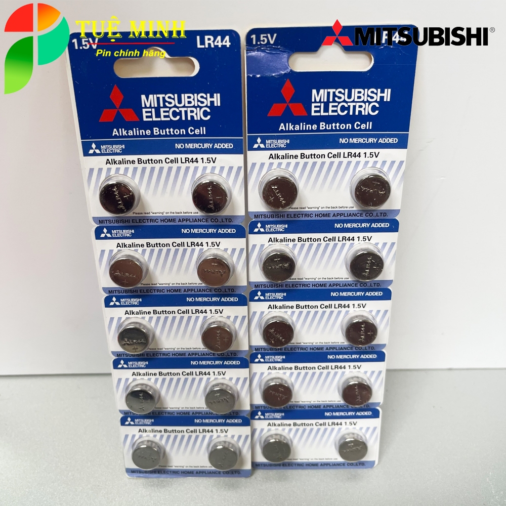 VỈ 10 VIÊN Pin LR44, AG13, LR1154, AG10, LR1130 mitsubishi, pin đồ chơi, pin đồng hồ, pin máy tính Casio