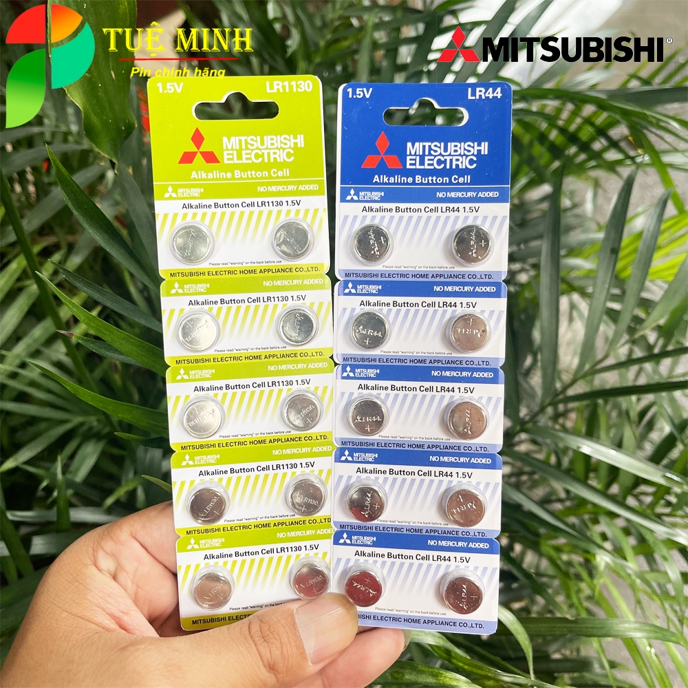 VỈ 10 VIÊN Pin LR44, AG13, LR1154, AG10, LR1130 mitsubishi, pin đồ chơi, pin đồng hồ, pin máy tính Casio