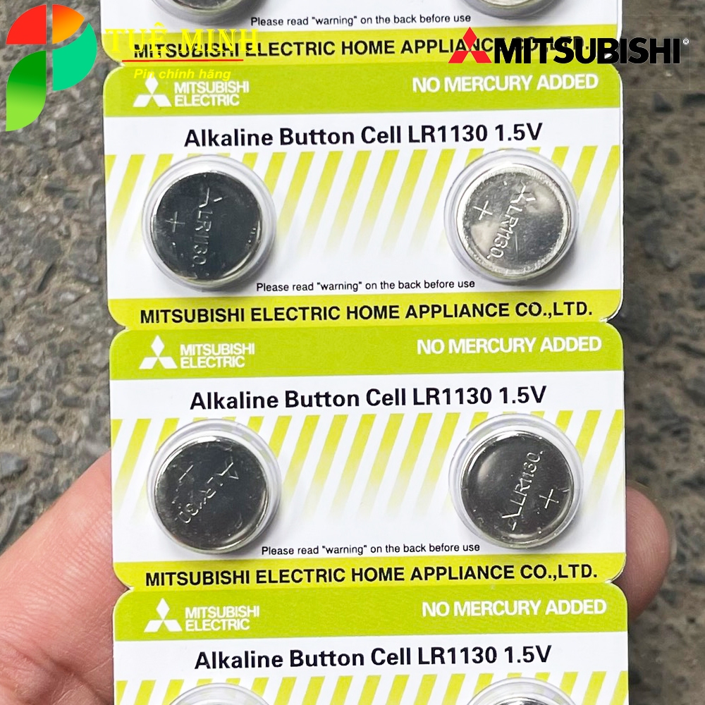 VỈ 10 VIÊN Pin LR44, AG13, LR1154, AG10, LR1130 mitsubishi, pin đồ chơi, pin đồng hồ, pin máy tính Casio