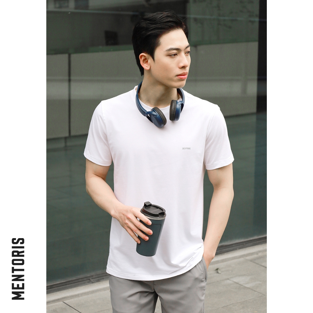 Áo thun cotton nam Mentoris mẫu phông trơn co giãn 4 chiều,chất liệu mềm mịn, form Regularfit,trẻ trung năng động MTS01