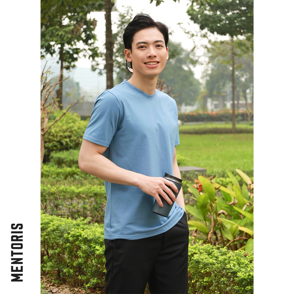 Áo thun cotton nam Mentoris mẫu phông trơn co giãn 4 chiều,chất liệu mềm mịn, form Regularfit,trẻ trung năng động MTS01