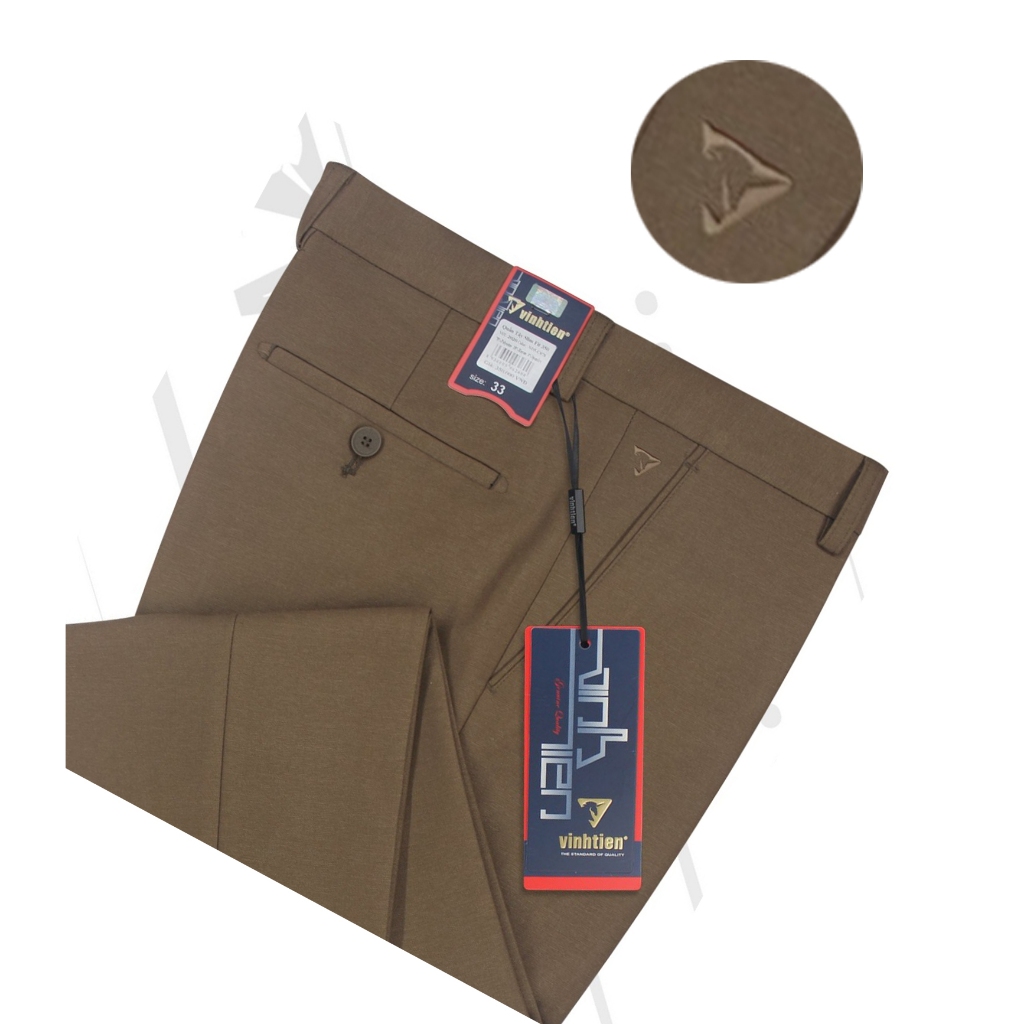 Quần Tây Nam Dáng Slimfit Vĩnh Tiến Màu Bò C078 19.3