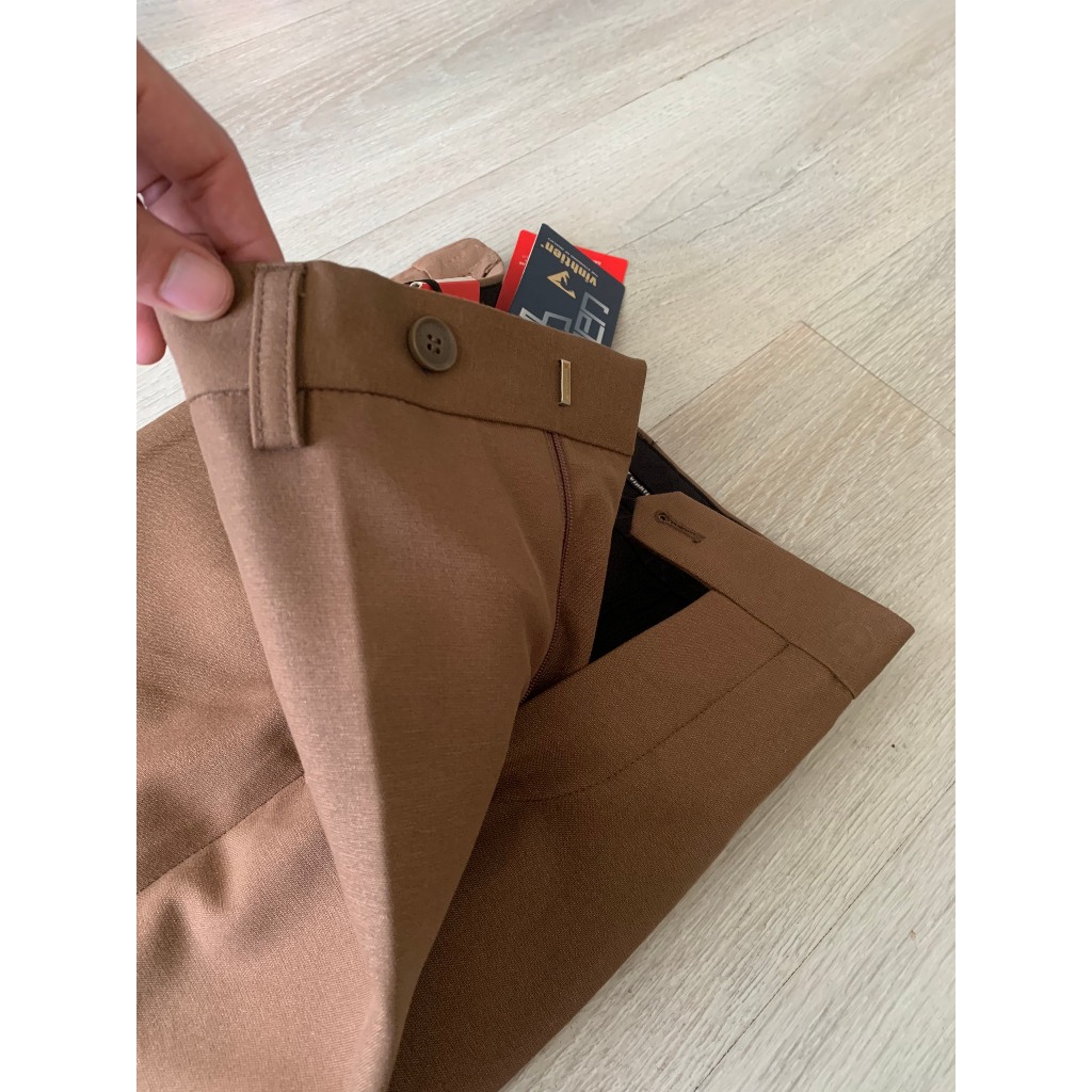Quần Tây Nam Dáng Slimfit Vĩnh Tiến Màu Bò C078 19.3