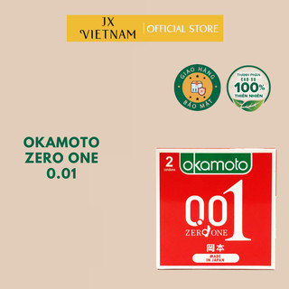 Bao cao su OKAMOTO ZERO ONE 001 [CHÍNH HÃNG 100%] , 2 bao, Nhật Bản, Siêu mỏng cao cấp, Chân thực từng chuyển động