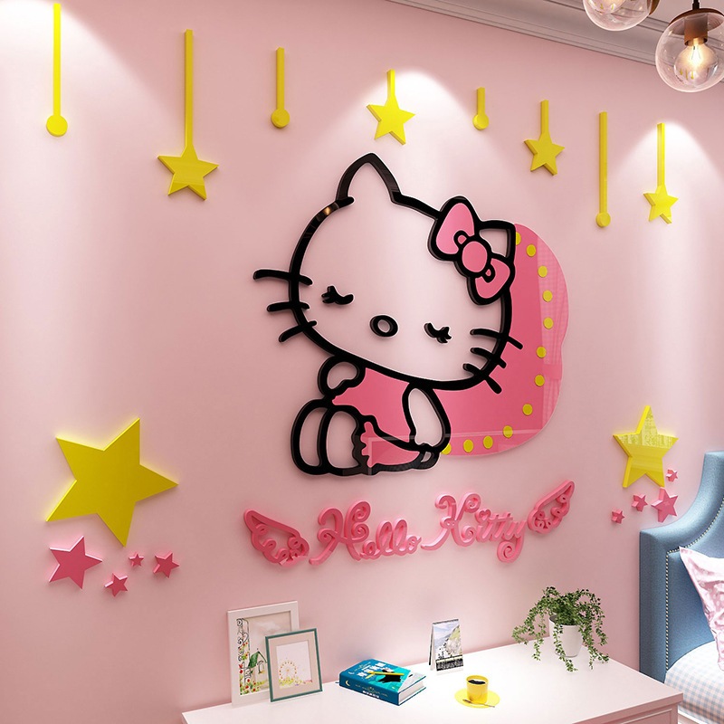 Tranh Dán Tường Mica 3D Hoạt Hình  - trang trí phòng khách, phòng ngủ, quán cafe, trà sữa, phòng chơi cho bé