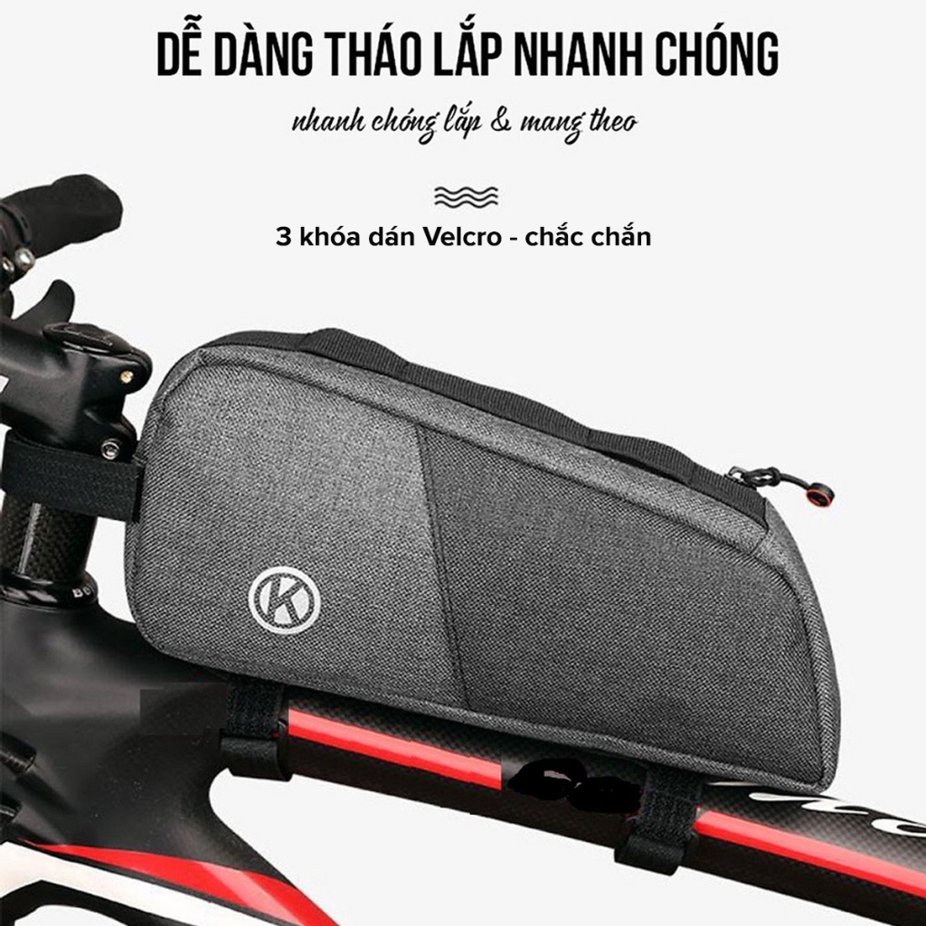 Túi Treo Sườn Xe Đạp Loại Lớn A02 Form Mềm Gắn Khung Xe Chống Nước 1 Ngăn Tiện Lợi Đựng Phụ Kiện Cho Xe Đạp Hãng Amalife