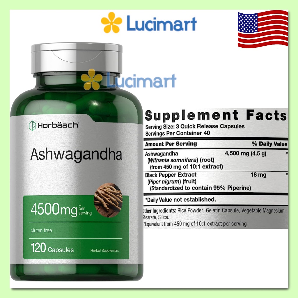 Viên uống nhân sâm Ấn Độ Ashwagandha 4500mg Horbaach