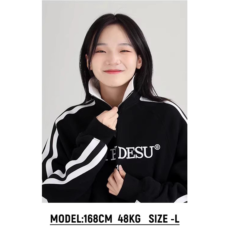 Áo polo cổ bẻ Dessuu nỉ bông dày thêu 1011 by Dessuu kẻ sọc tay