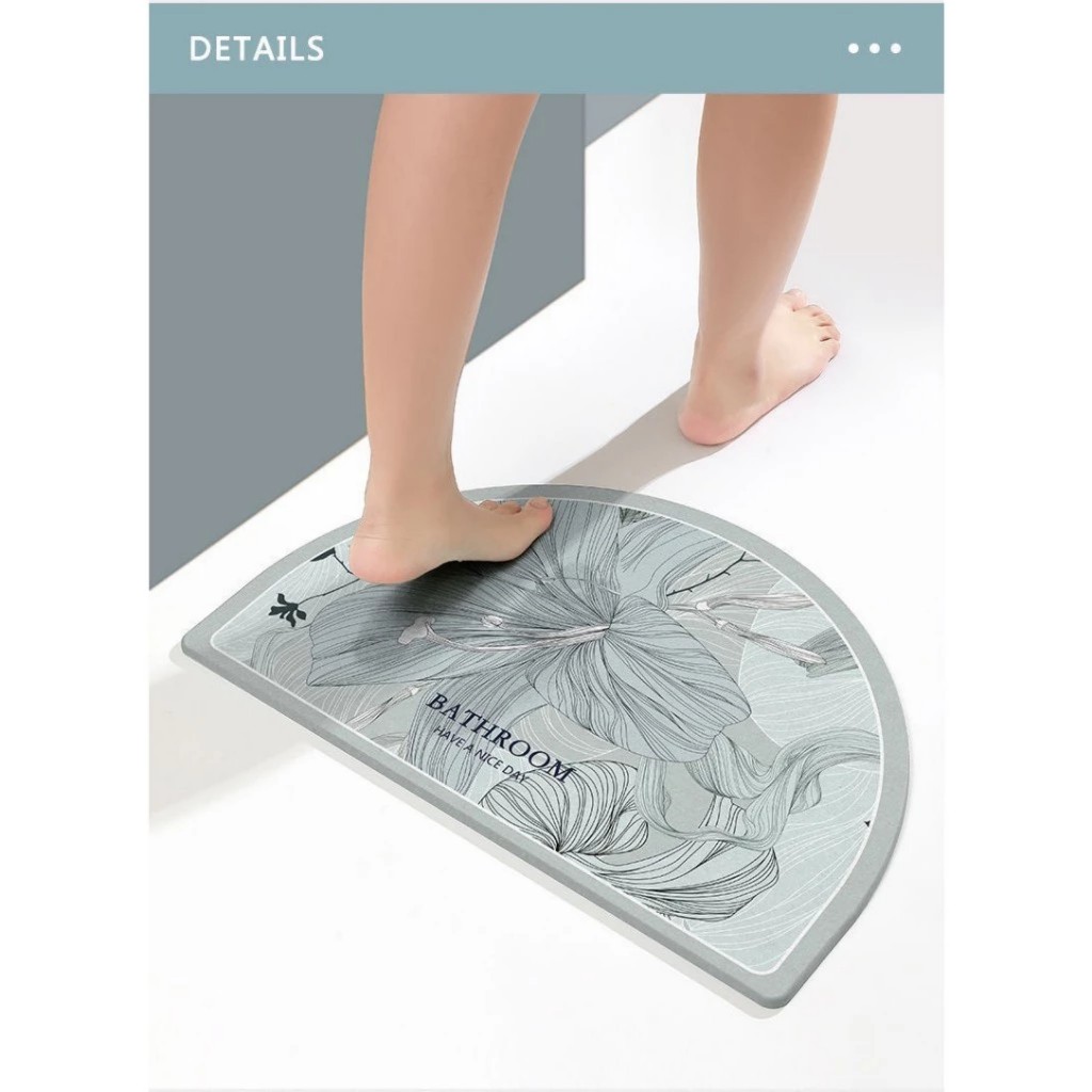 Thảm chùi chân chất liệu bùn tảo thấm hút nước, hoạ tiết NHƯ Ý CÁT TƯỜNG, phong cách Bắc Âu