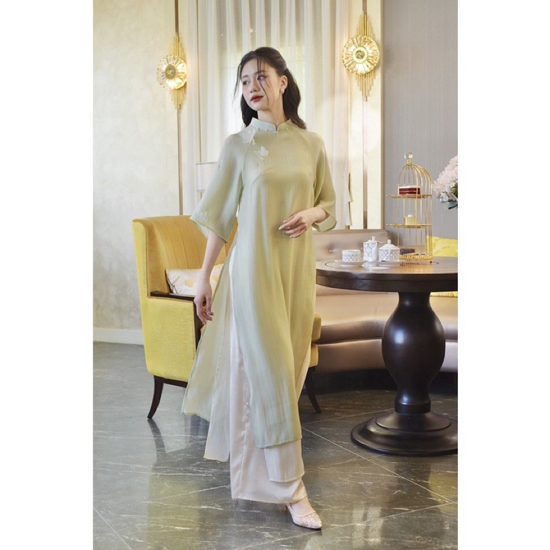 Áo dài Mạn Nhu cách tân, áo dài 4 tà dáng suông tay lỡ tiểu thư