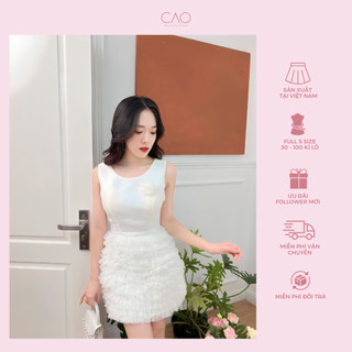 Váy dự tiệc dạ hội đi chơi thiết kế tulle xếp tầng có bigsize caocaobycaochen C013