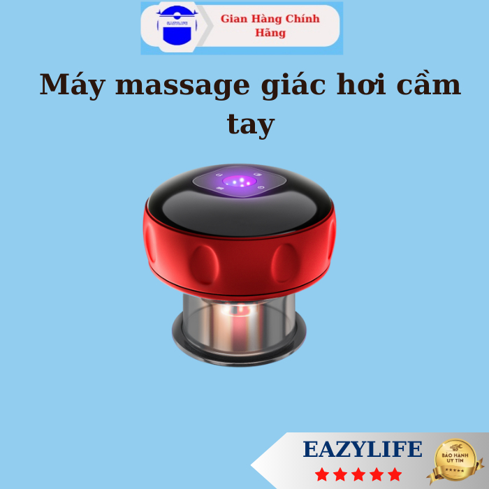 Máy massage giác hơi Eazylife cầm tay có pin sạc 12 cấp độ