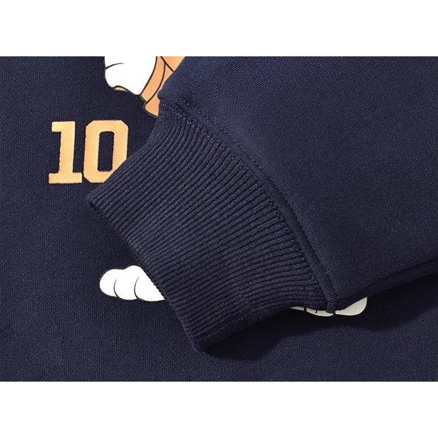 Áo sweater Dessuu nỉ bông dày in hỉnh thỏ tenis