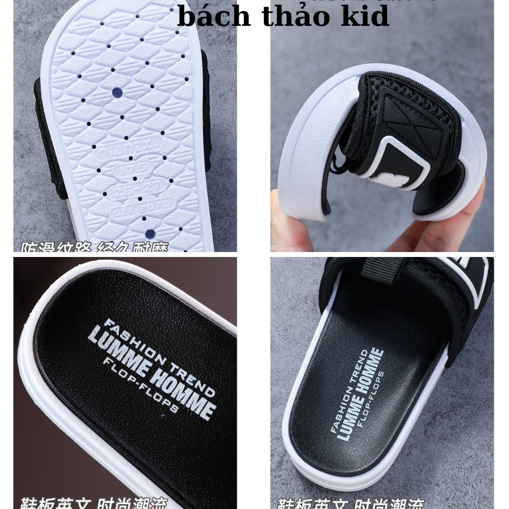 Dép bé trai bé gái, dép quai ngang trẻ em dép lê con nít quai siêu mềm đế dày êm chân chống trơn trượt size 26-39