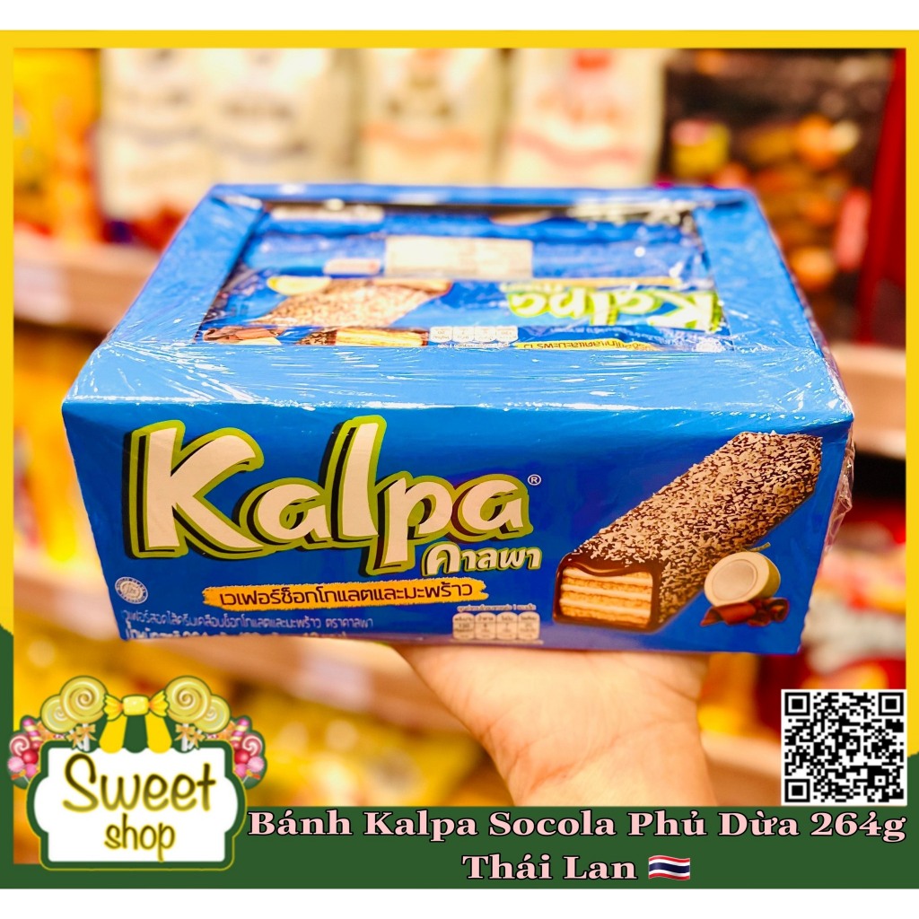 🍫🥥 BÁNH XỐP SOCOLA PHỦ DỪA KALPA 90G THÁI LAN 🇹🇭🇹🇭