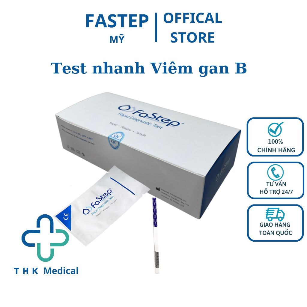Que Test Viêm Gan B  FASTEP - Test HBSAG tại Nhà, Dễ Làm, Kết Quả Chính Xác, Que Test HBSAG Của Mỹ, Ship Hàng Thần Tốc