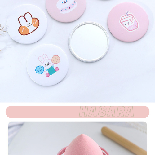Gương trang điểm cầm tay mini hoạ tiết dễ thương Hàn Quốc G660 - Hasara
