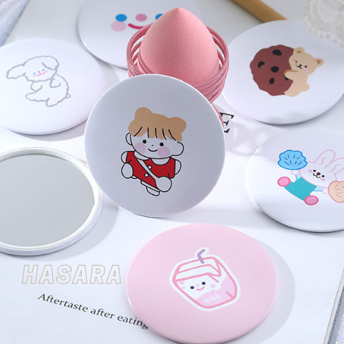 Gương trang điểm cầm tay mini hoạ tiết dễ thương Hàn Quốc G660 - Hasara
