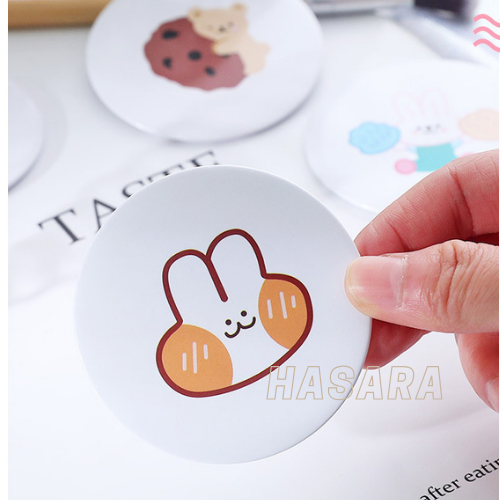 Gương trang điểm cầm tay mini hoạ tiết dễ thương Hàn Quốc G660 - Hasara