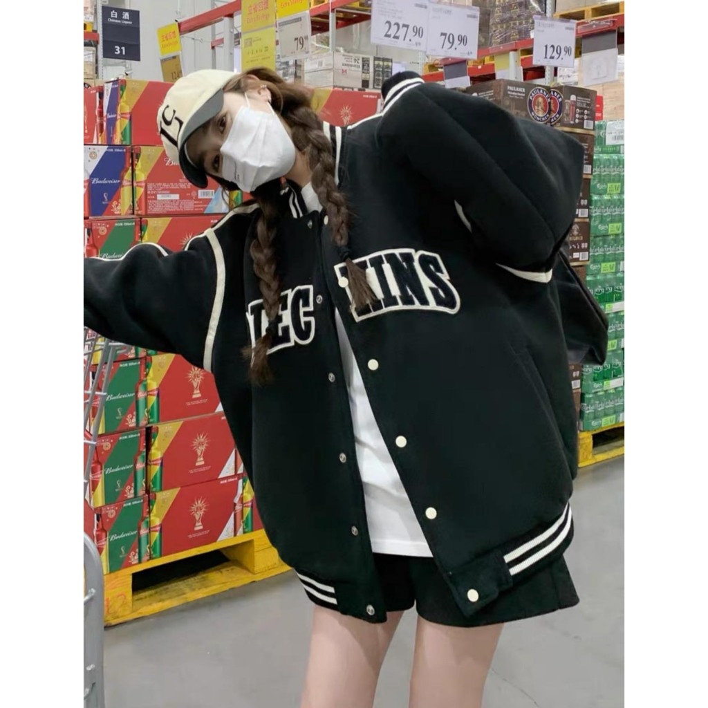 Áo khoác bomber varsity , Áo khoác Nam Nữ chữ DIEC chất nỉ lót lông dáng basic Siêu HOT