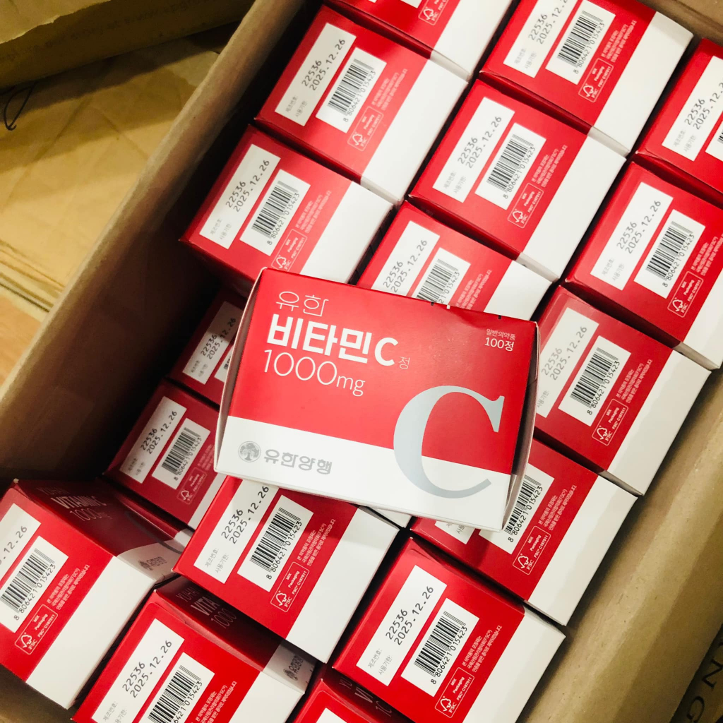 Viên Uống Vitamin C Yuhan 1000mg Hàn Quốc, Giúp Giảm Thâm, Mờ Nám, Cung Cấp Nước 100 Viên - MP852