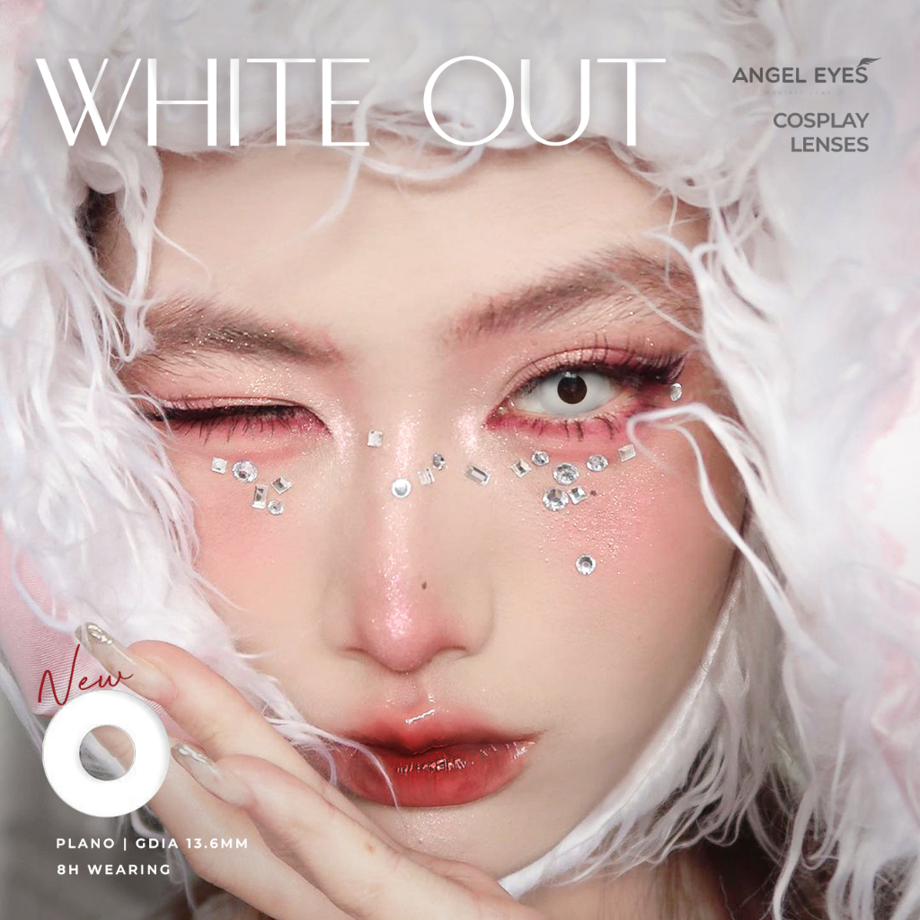 Lens Cosplay thương hiệu Angel Eyes nhiều mẫu hóa trang Đỏ, Trắng, Mù