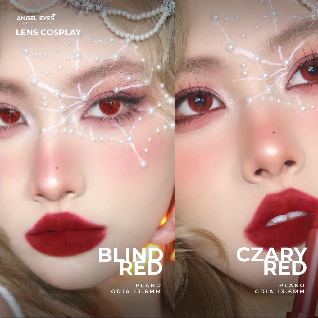 Lens Cosplay thương hiệu Angel Eyes nhiều mẫu hóa trang Đỏ, Trắng, Mù