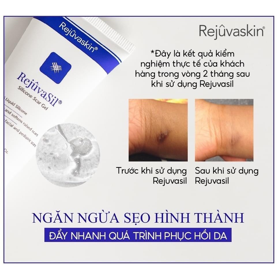 Gel Ngăn Ngừa Sẹo Và Làm Xẹp Sẹo Lồi, Sẹo lớn  Rejuvaskin Rejuvasil 10ml USA-HVS