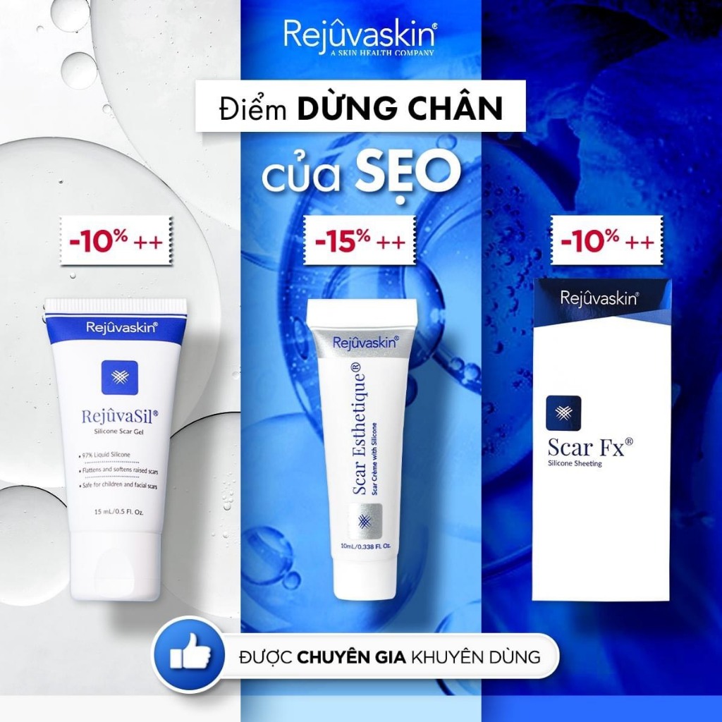 Gel Ngăn Ngừa Sẹo Và Làm Xẹp Sẹo Lồi, Sẹo lớn  Rejuvaskin Rejuvasil 10ml USA-HVS