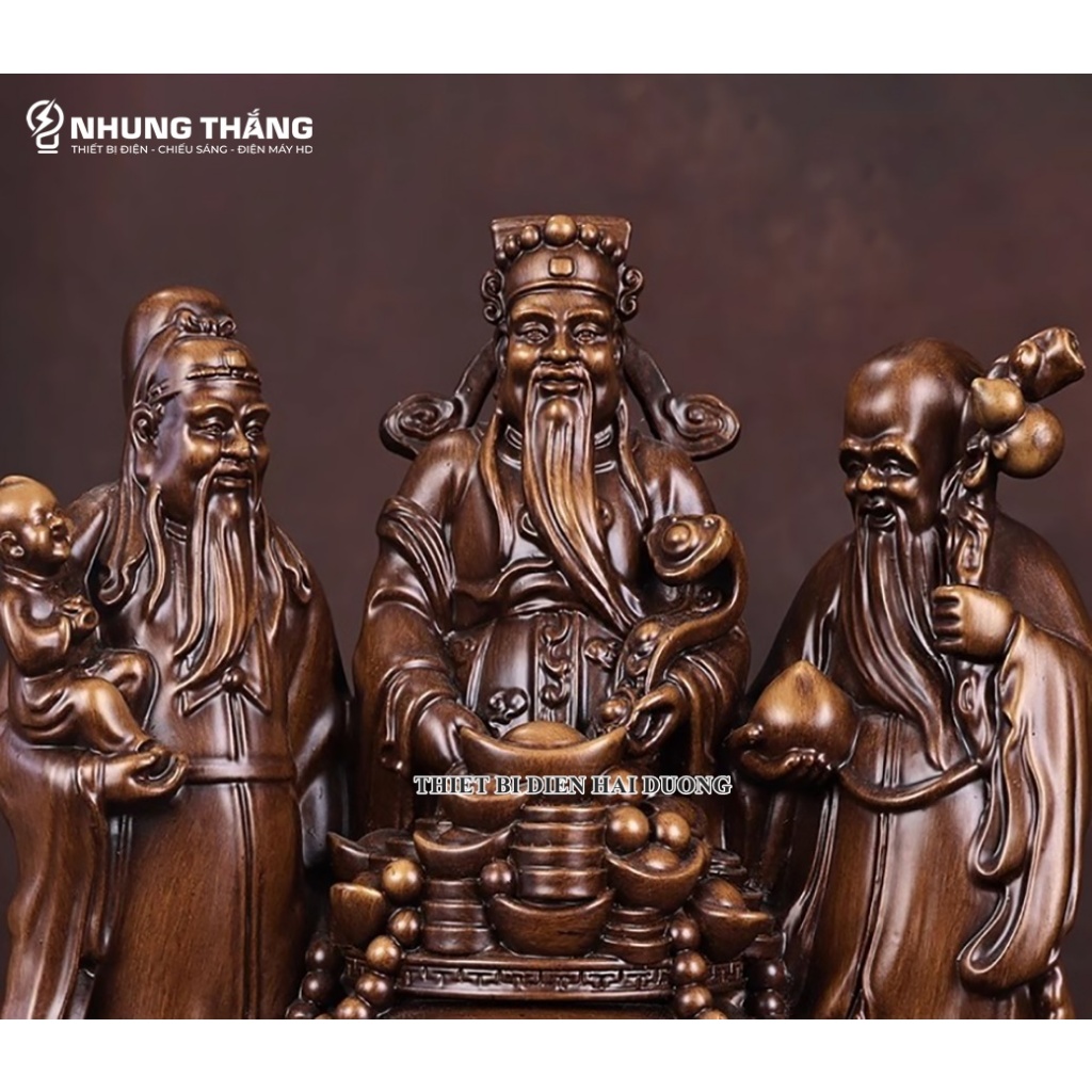 Bộ Tượng Tam Đa Phúc Lộc Thọ PT-33 - Cao 40cm - Mang Đến T iền Tài Hạnh Phúc Viên Mãn - Thọ Tỷ Nam Sơn - Có Video