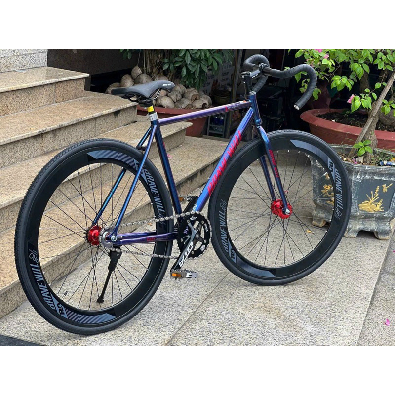Xe đạp Fix Gear BraveWill X1  tay cong bánh 700cc năm 2023