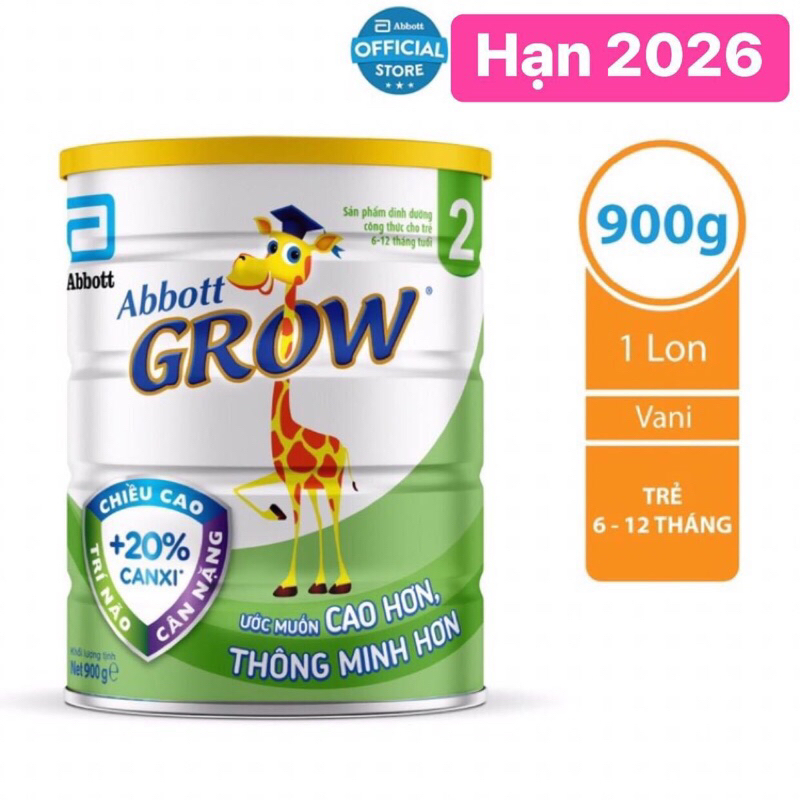 Sữa Bột Grow Abbott 2 900g Date 2026
