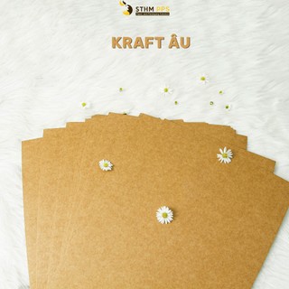 20 tờ giấy Kraft Châu Âu - 300gsm 440gsm - Cắt sẵn khổ A4+ A5 - Làm bìa sổ tay