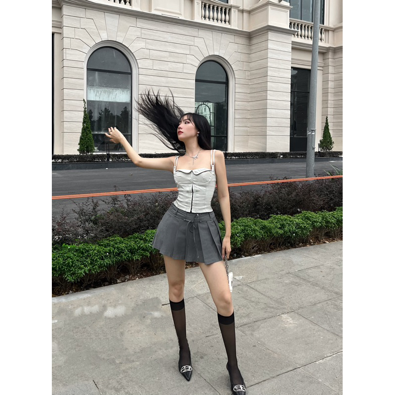 Bvilys| Caily Top Áo corset có khoá kéo bên sườn