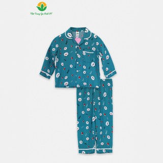 Bộ lanh pijama mặc nhà bé gái Việt Thắng, quần dài, áo dài tay - B70.2202